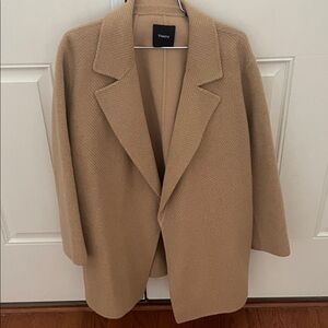 Theory Clairene Women's Tan Herringbone Blazer size XL